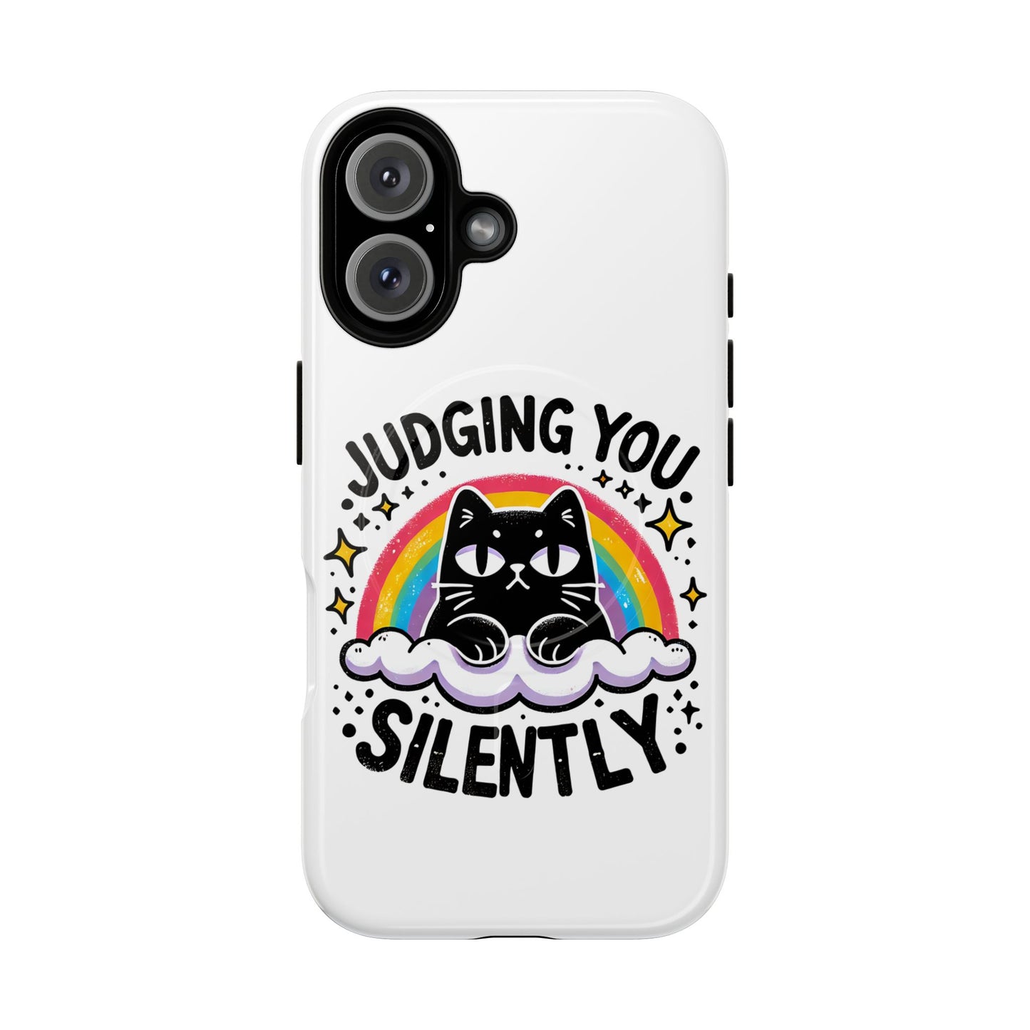 Judging You Silently Cat Magnetic Phone Case | Fun Pet Lover Accessory