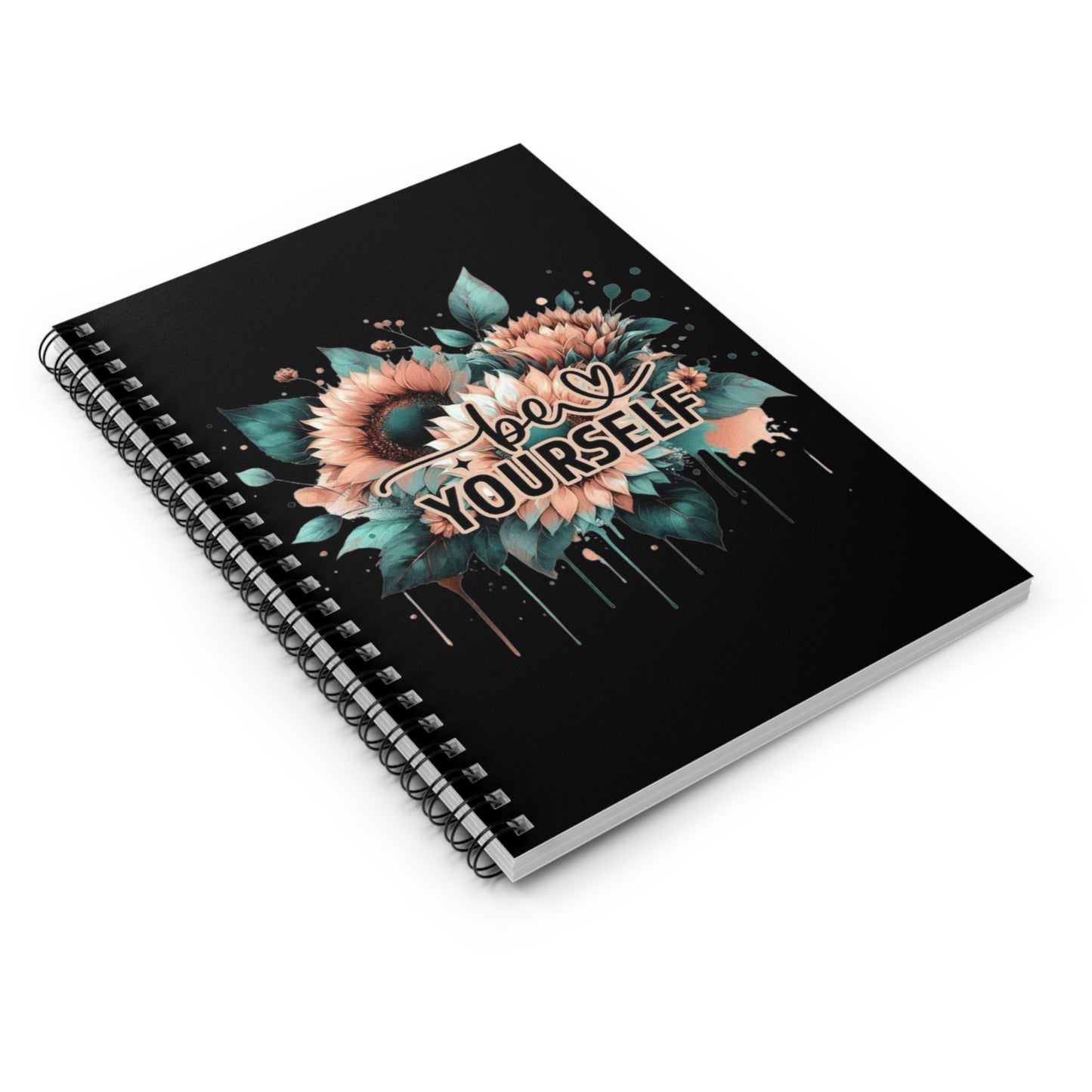 Be Yourself Floral Spiral Notebook - Ruled Line for Daily Inspiration