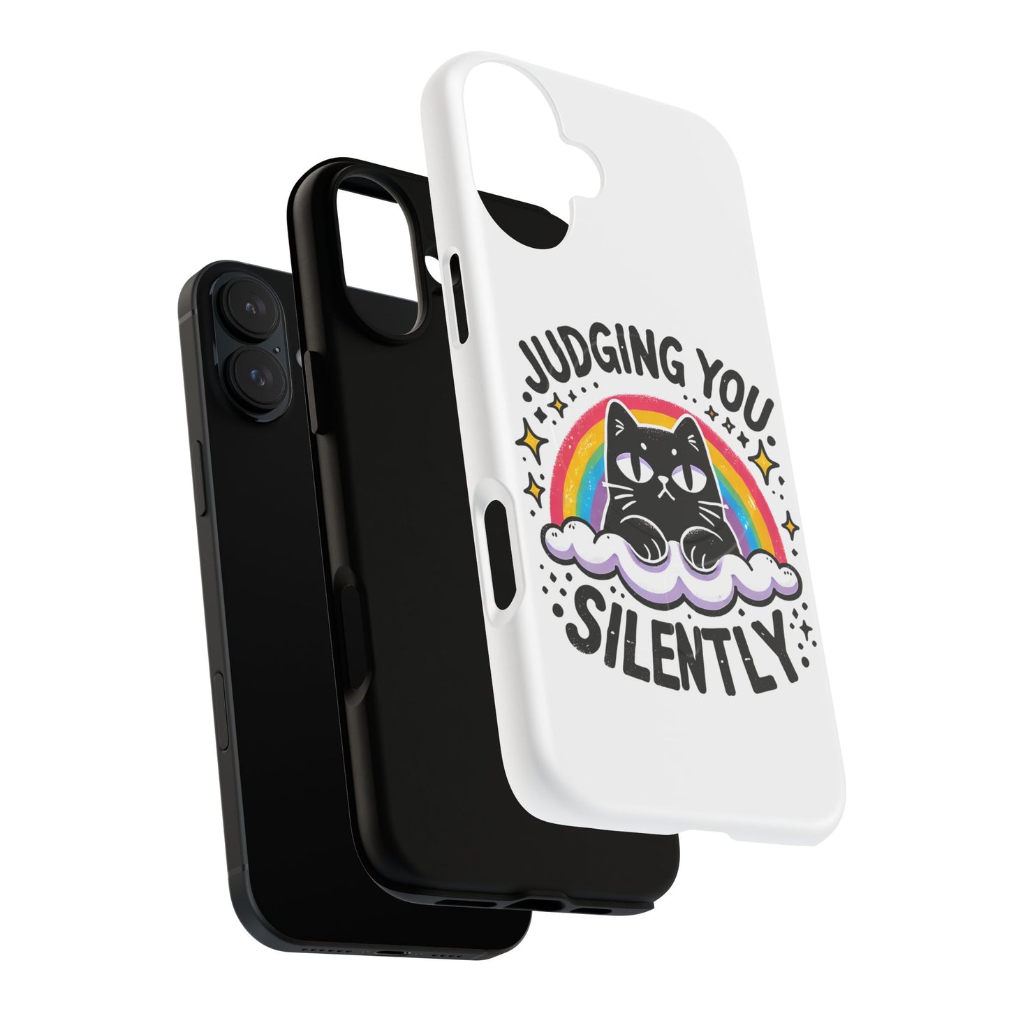 Judging You Silently Cat Magnetic Phone Case | Fun Pet Lover Accessory