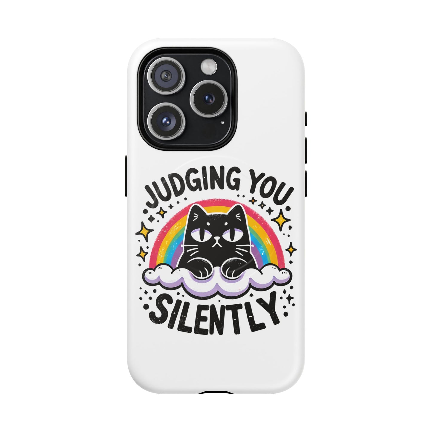 Judging You Silently Cat Magnetic Phone Case | Fun Pet Lover Accessory