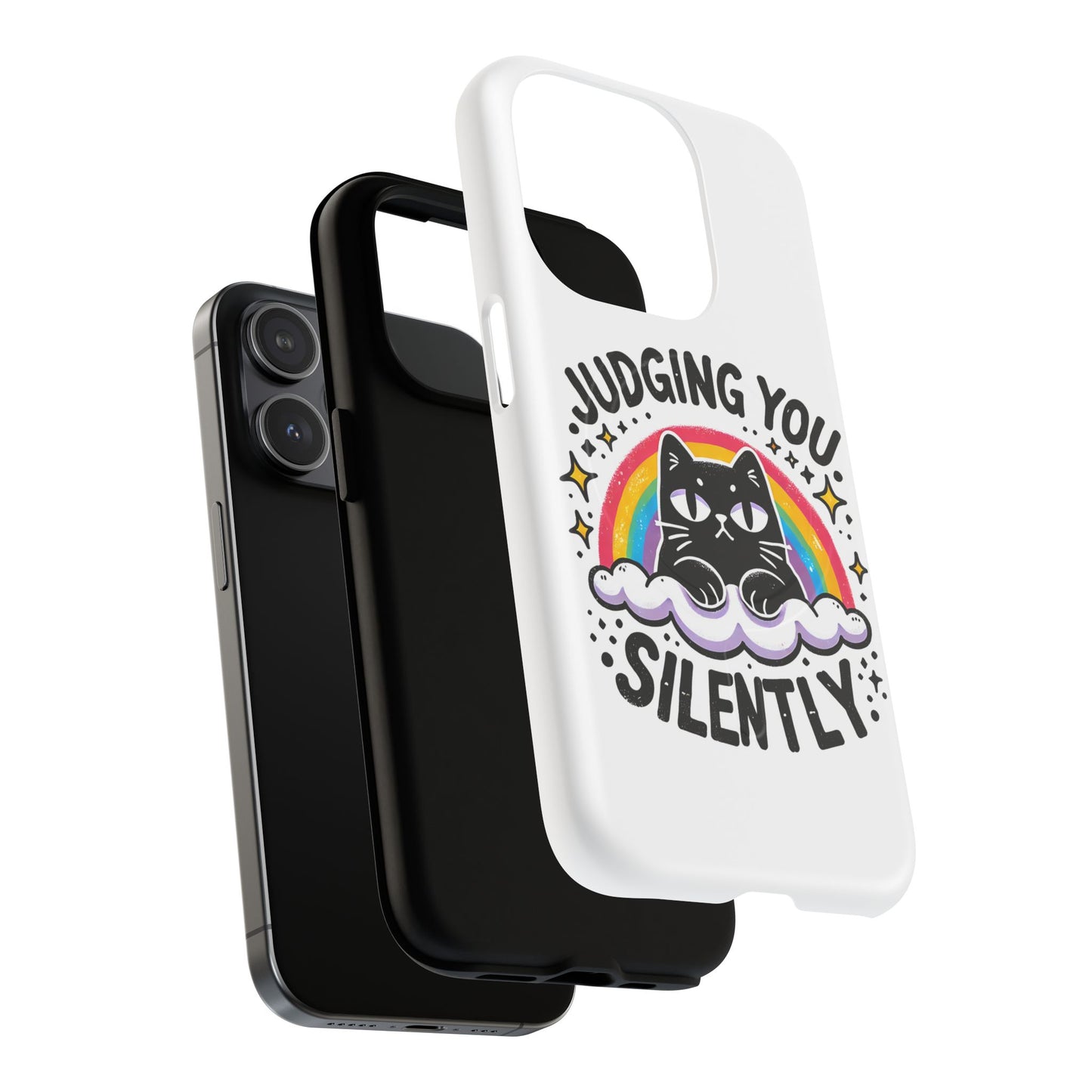 Judging You Silently Cat Magnetic Phone Case | Fun Pet Lover Accessory