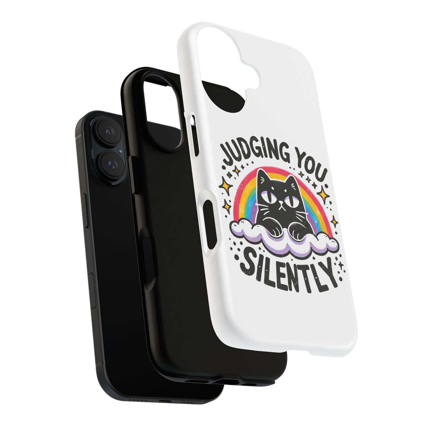 Judging You Silently Cat Magnetic Phone Case | Fun Pet Lover Accessory