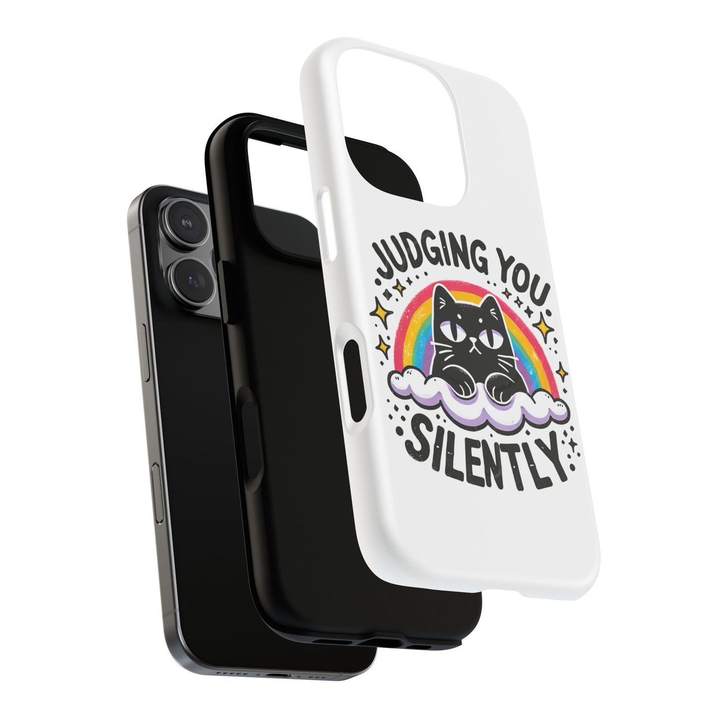 Judging You Silently Cat Magnetic Phone Case | Fun Pet Lover Accessory