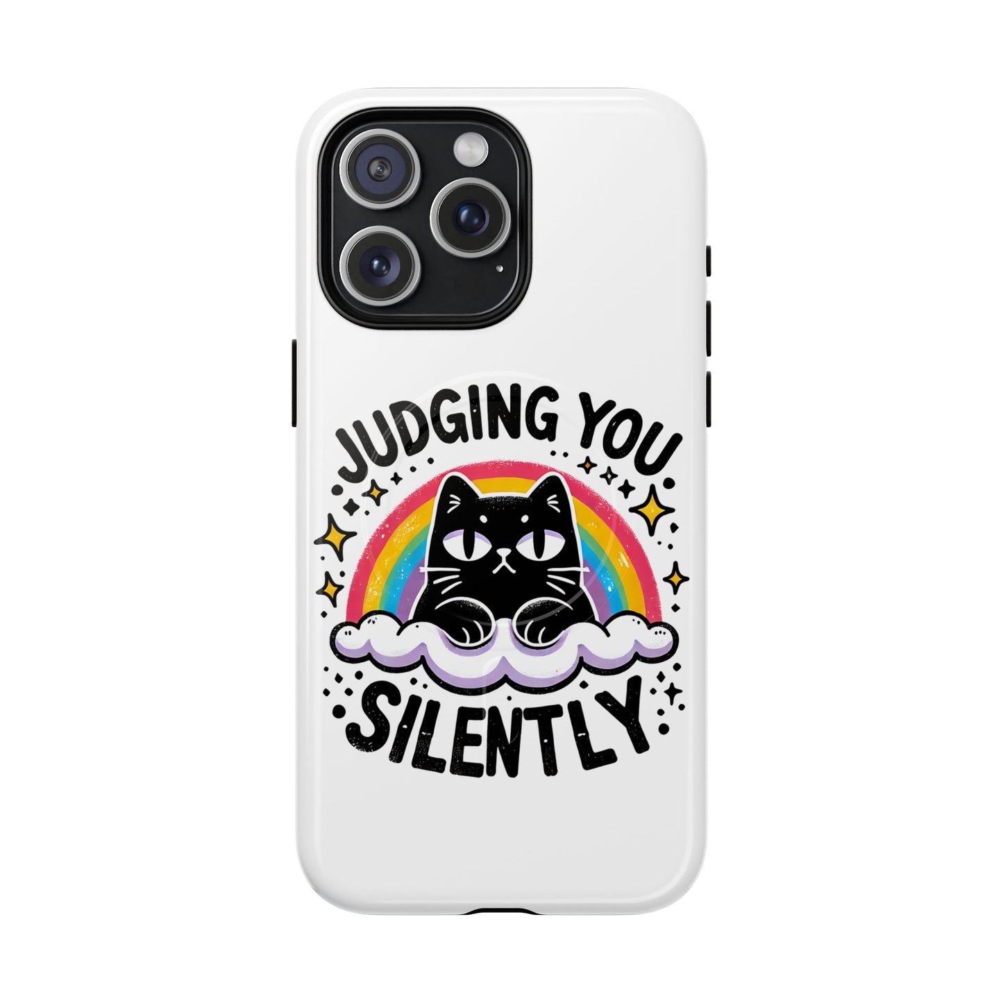 Judging You Silently Cat Magnetic Phone Case | Fun Pet Lover Accessory