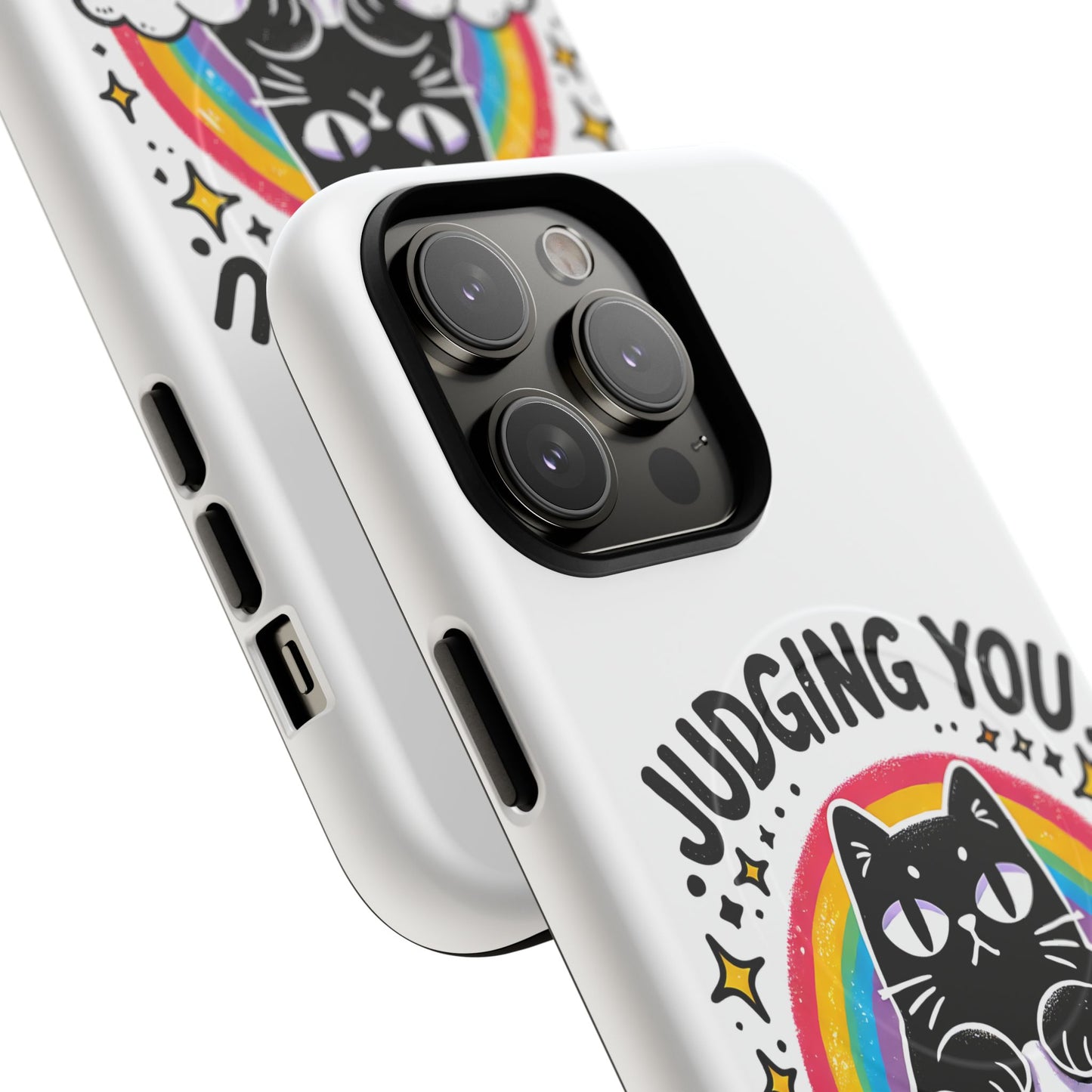 Judging You Silently Cat Magnetic Phone Case | Fun Pet Lover Accessory