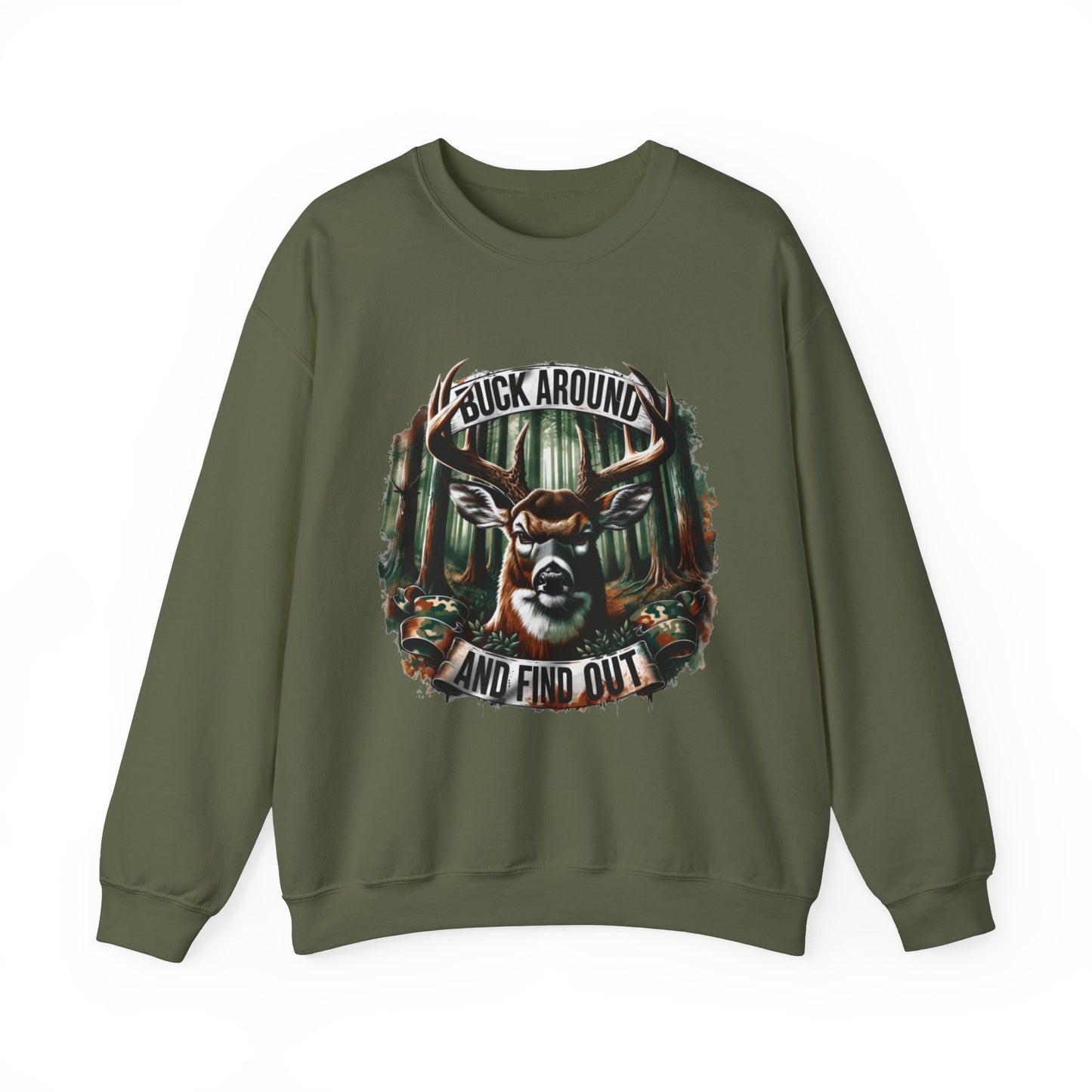 Buck Around and Find Out Crewneck Sweatshirt - Cozy Unisex Top for Nature Lovers