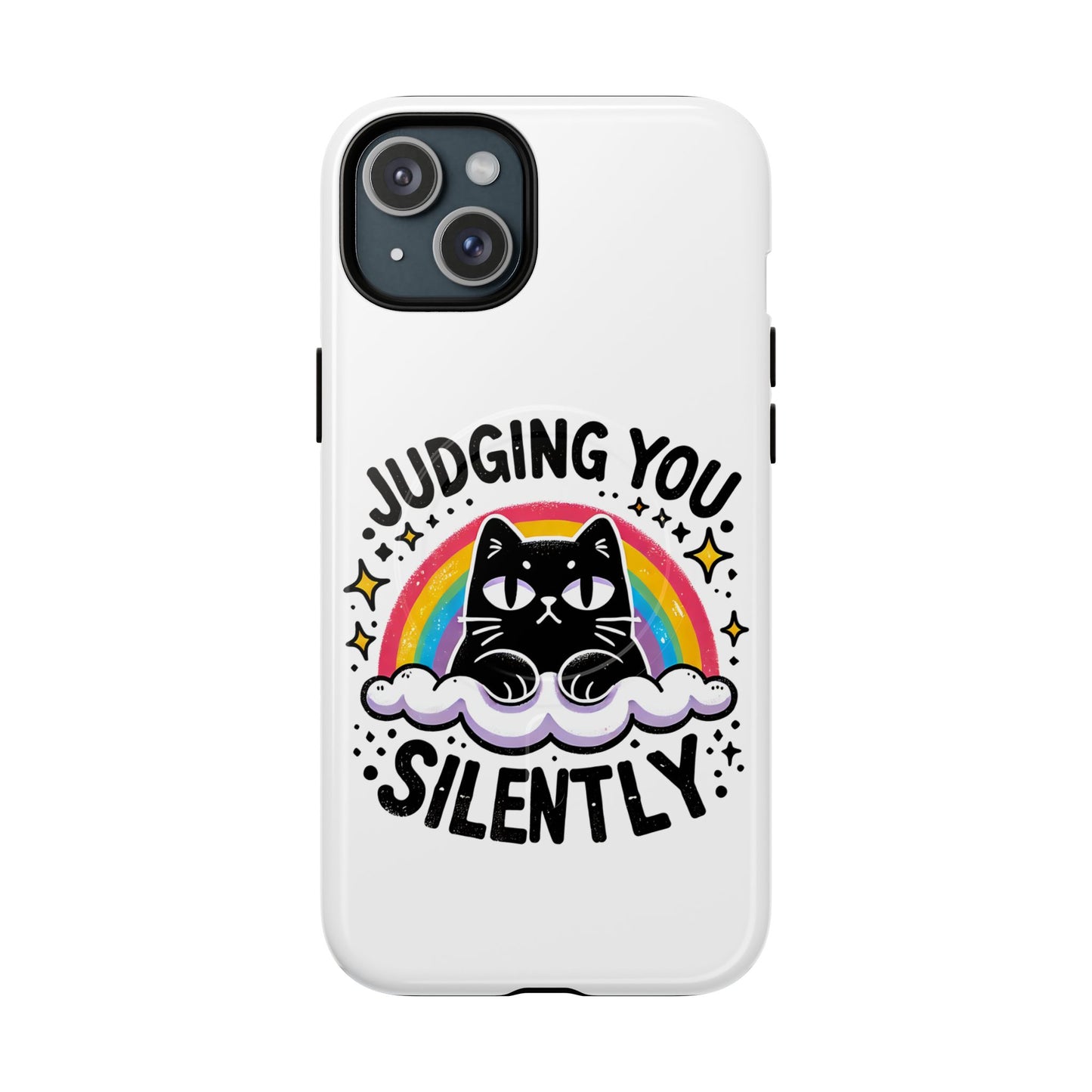 Judging You Silently Cat Magnetic Phone Case | Fun Pet Lover Accessory