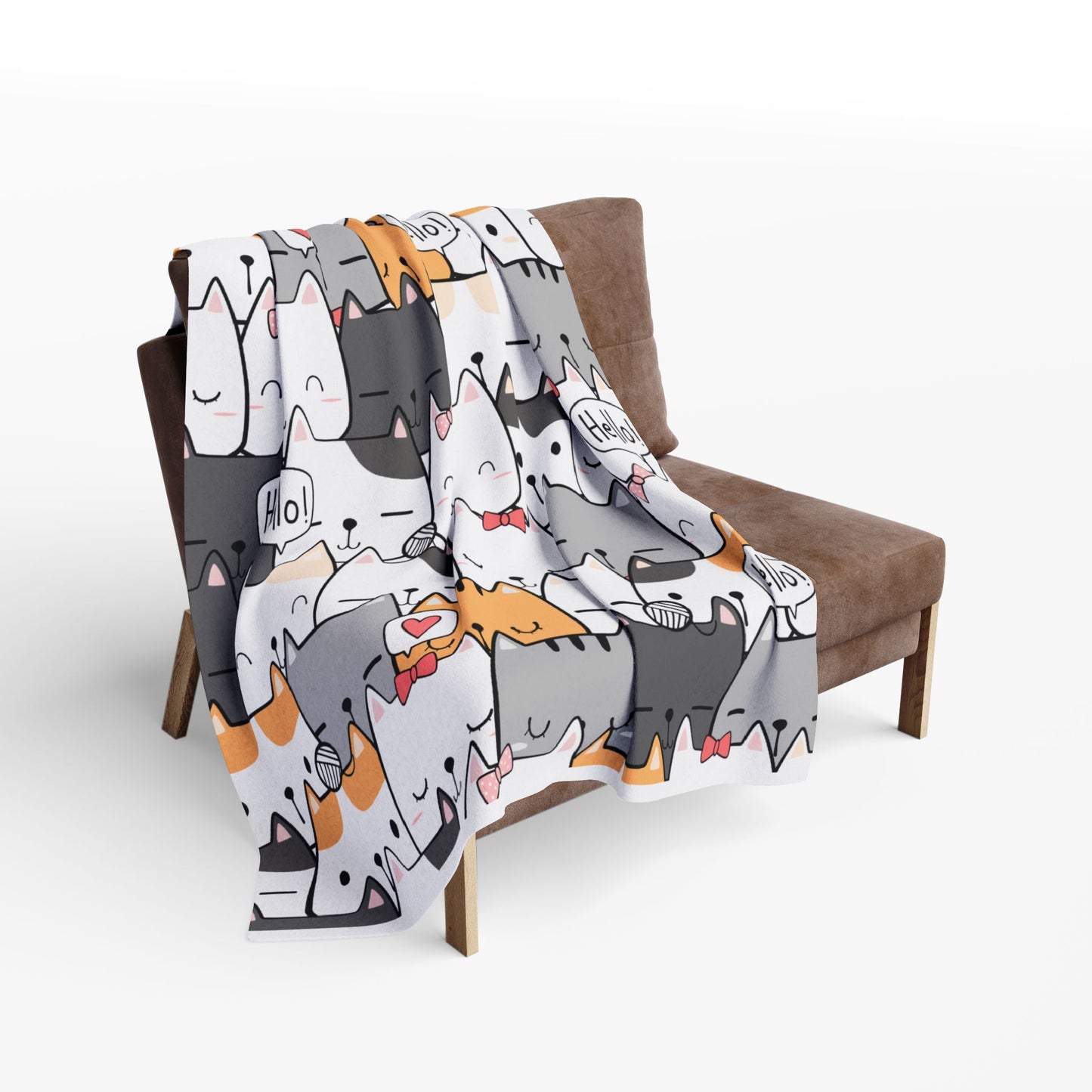 Fleece Blanket - Cute Cats Design