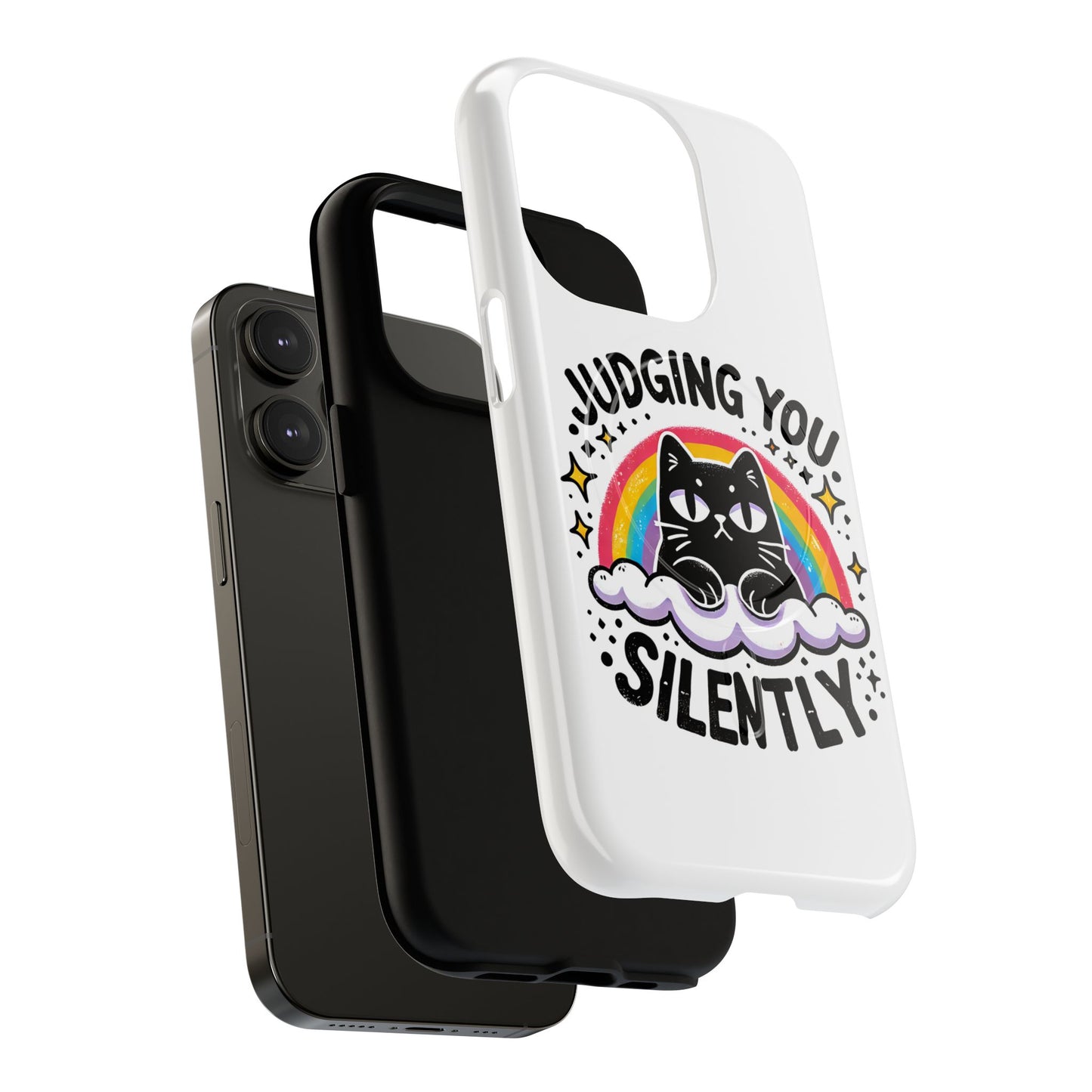 Judging You Silently Cat Magnetic Phone Case | Fun Pet Lover Accessory