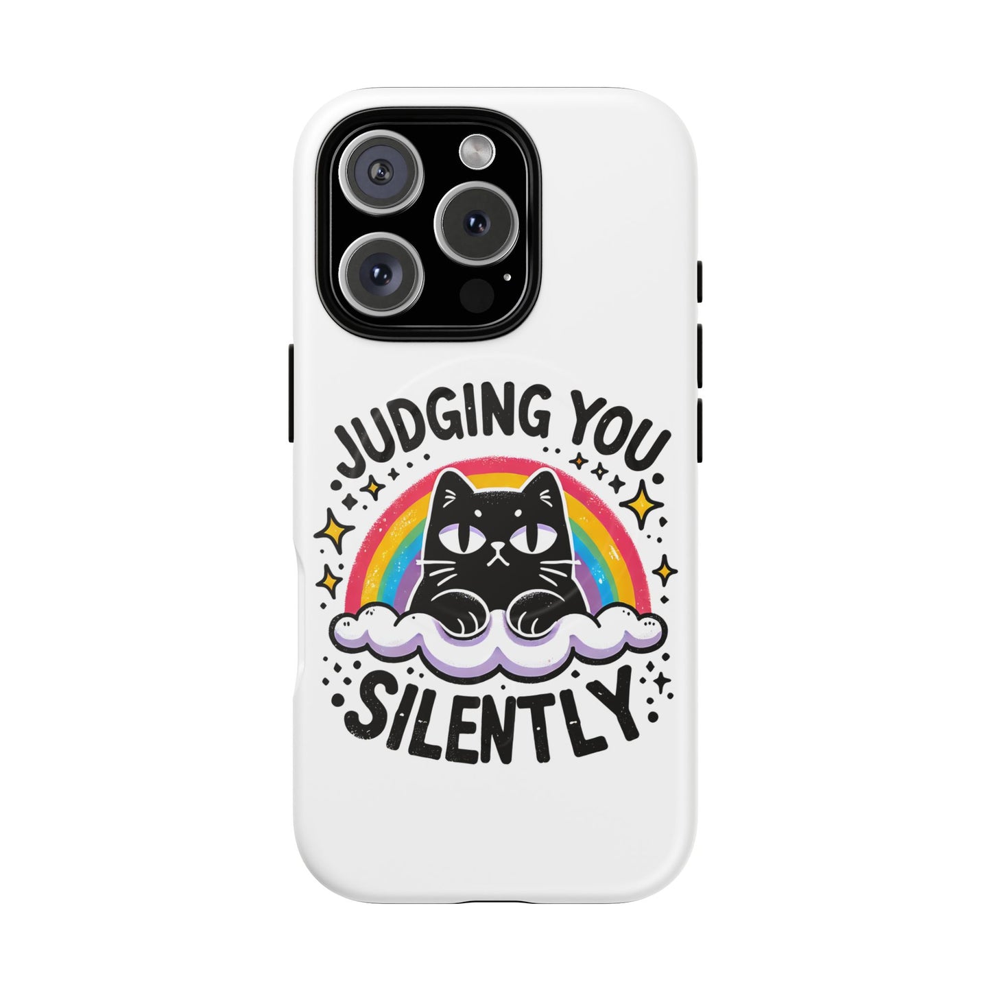 Judging You Silently Cat Magnetic Phone Case | Fun Pet Lover Accessory