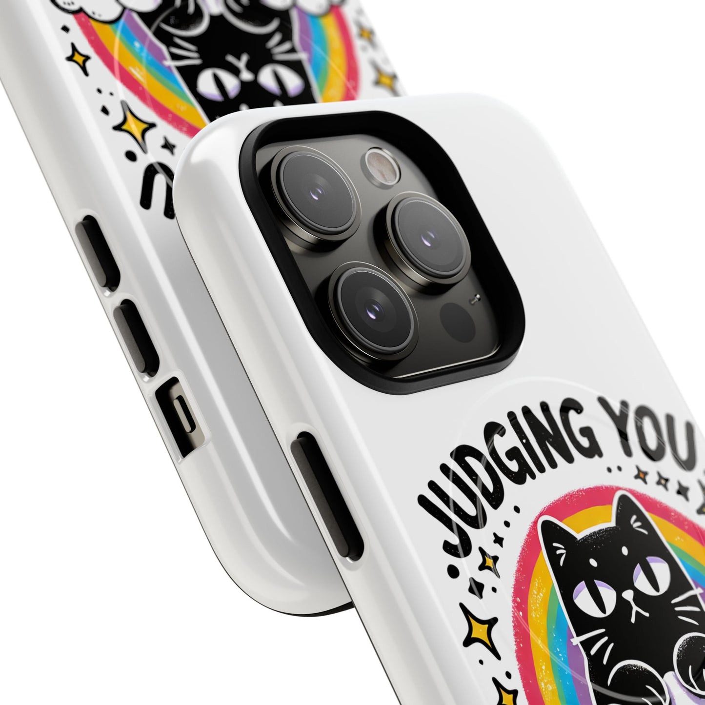 Judging You Silently Cat Magnetic Phone Case | Fun Pet Lover Accessory
