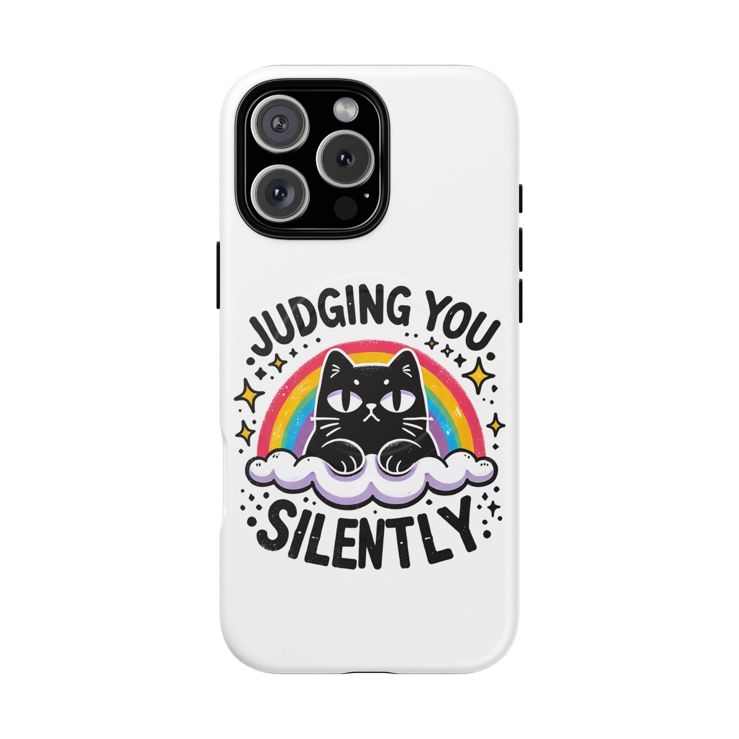 Judging You Silently Cat Magnetic Phone Case | Fun Pet Lover Accessory