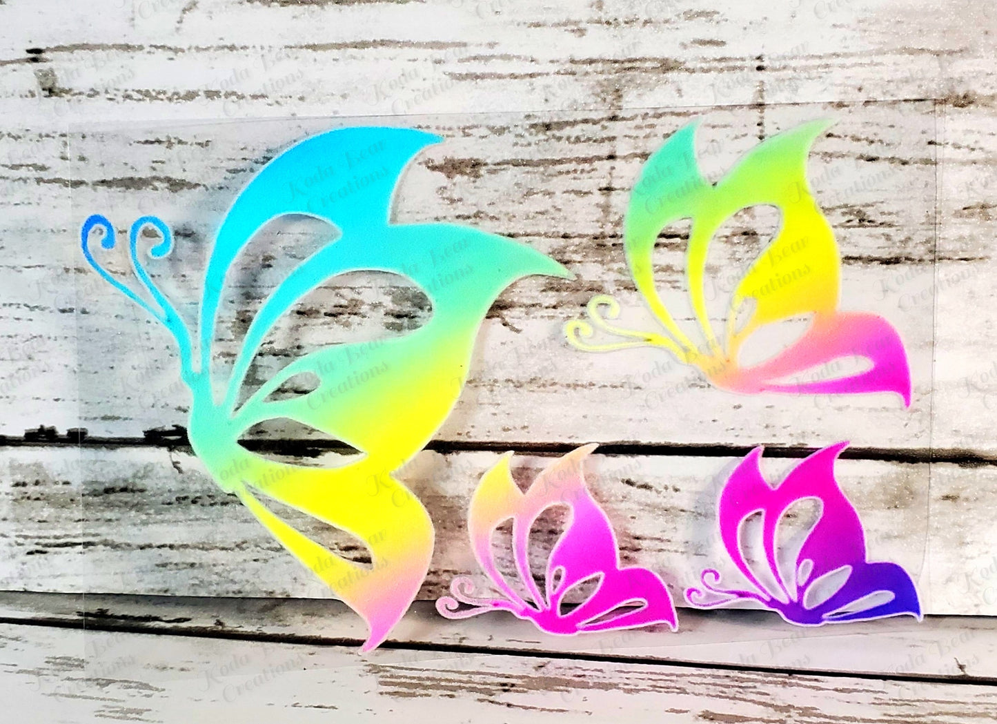 Ombre Rainbow Butterflies Element Sheet