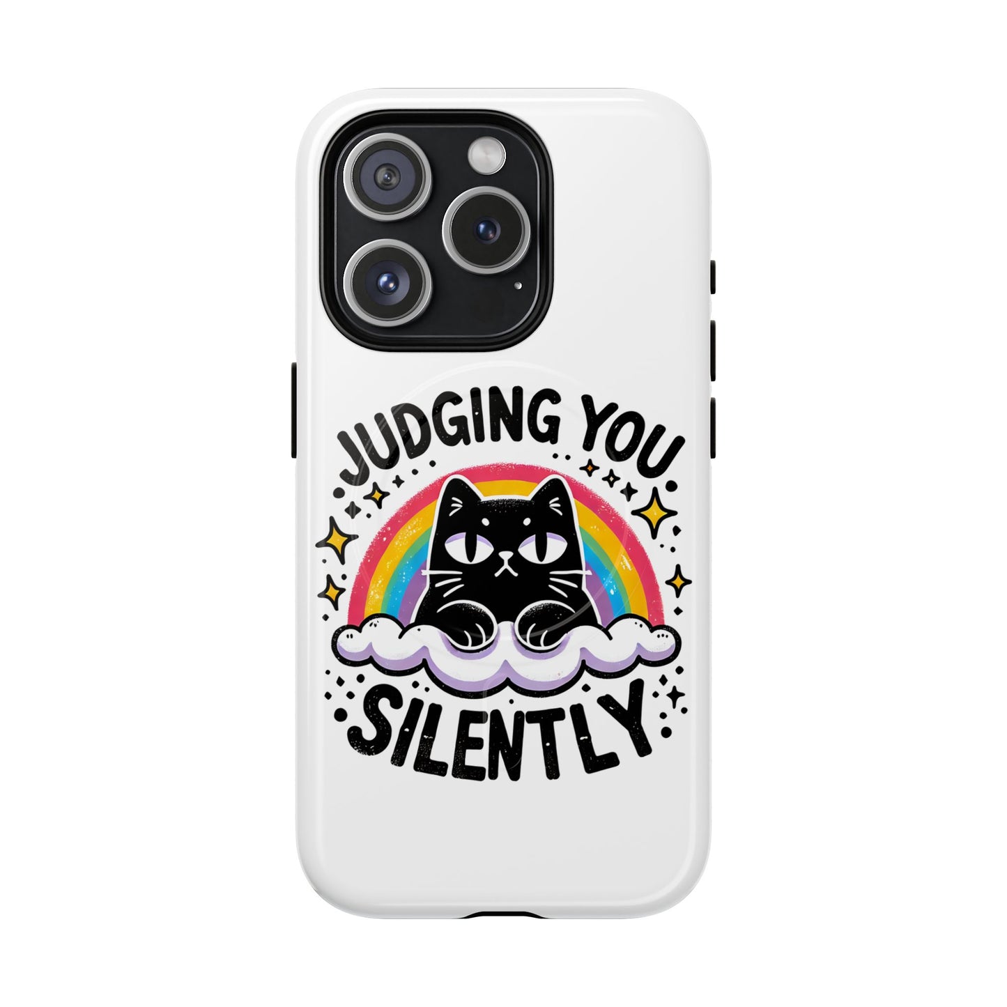 Judging You Silently Cat Magnetic Phone Case | Fun Pet Lover Accessory
