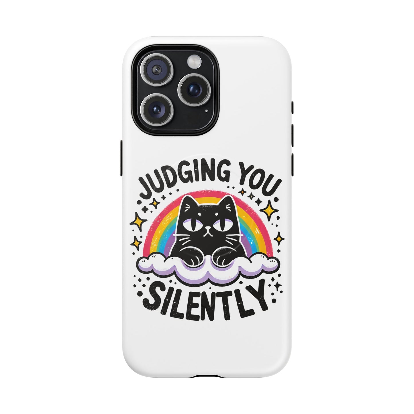 Judging You Silently Cat Magnetic Phone Case | Fun Pet Lover Accessory