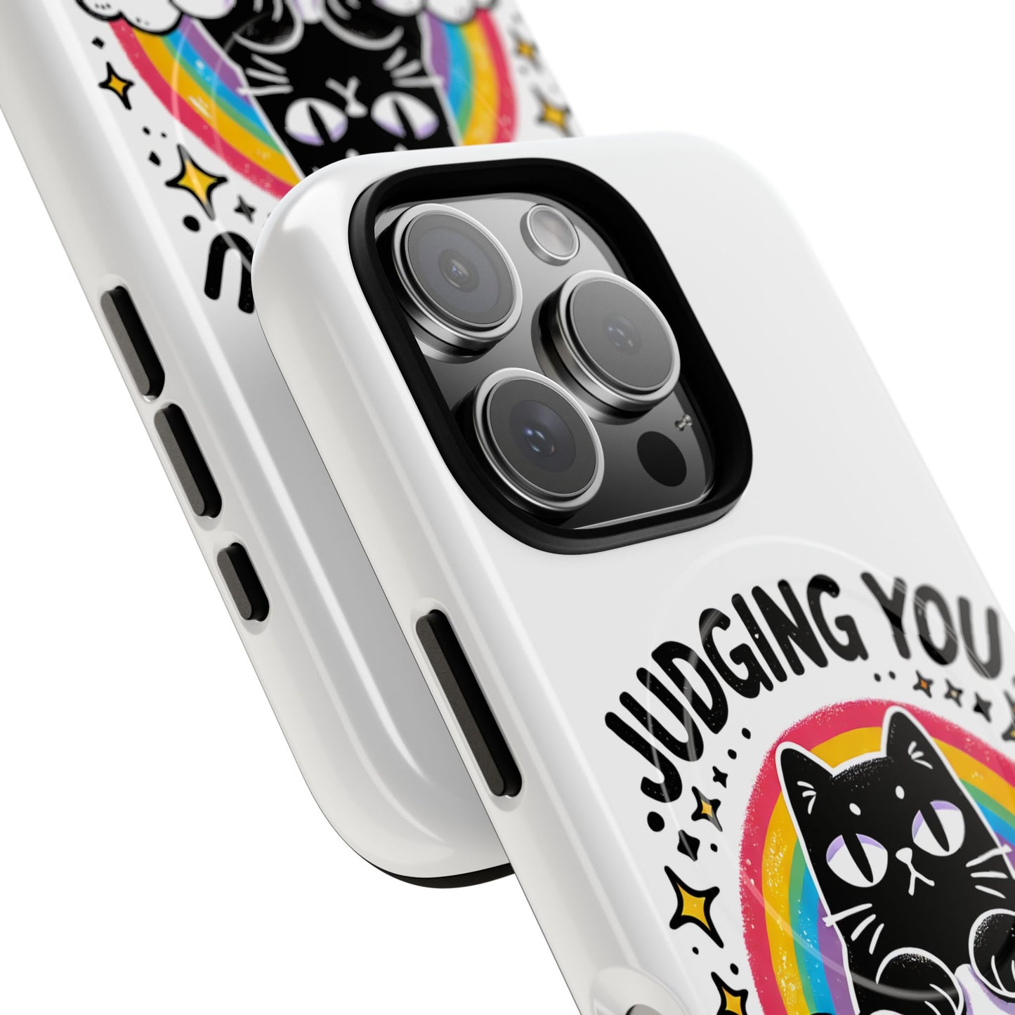 Judging You Silently Cat Magnetic Phone Case | Fun Pet Lover Accessory