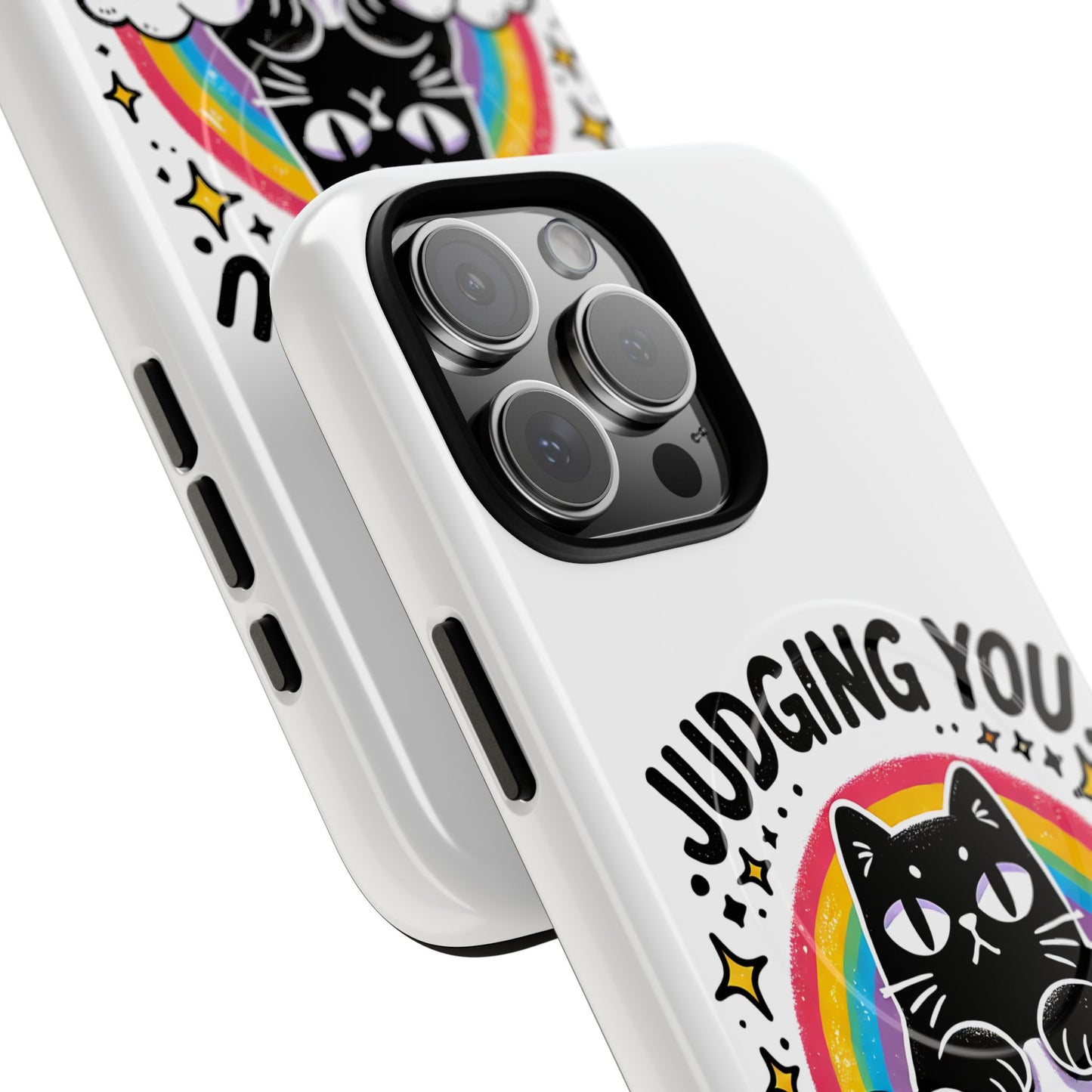 Judging You Silently Cat Magnetic Phone Case | Fun Pet Lover Accessory