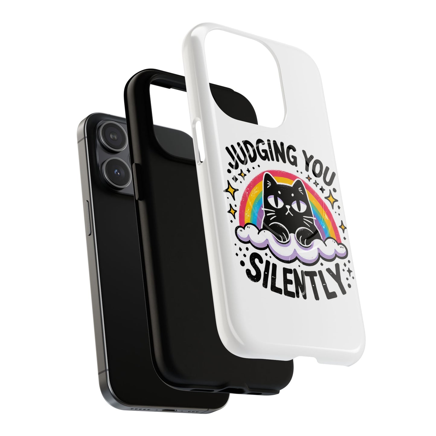 Judging You Silently Cat Magnetic Phone Case | Fun Pet Lover Accessory