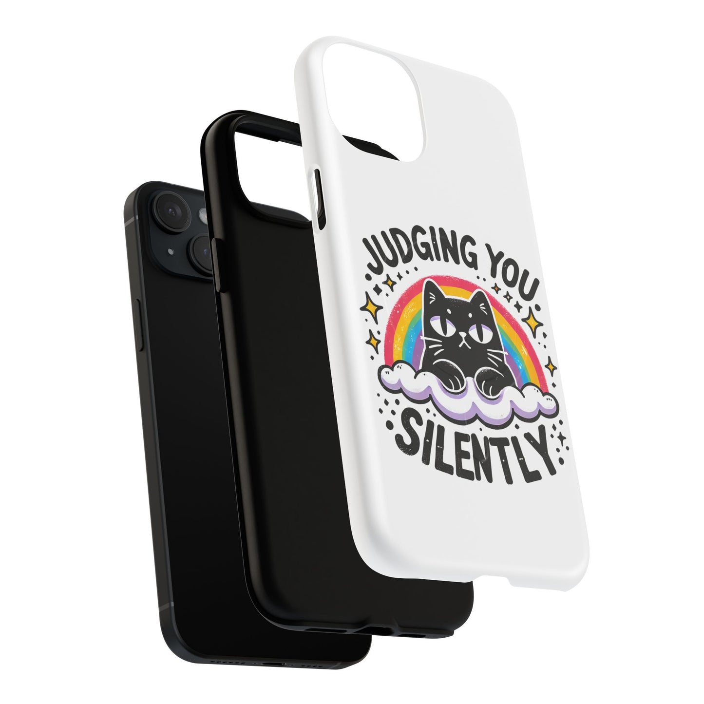 Judging You Silently Cat Magnetic Phone Case | Fun Pet Lover Accessory