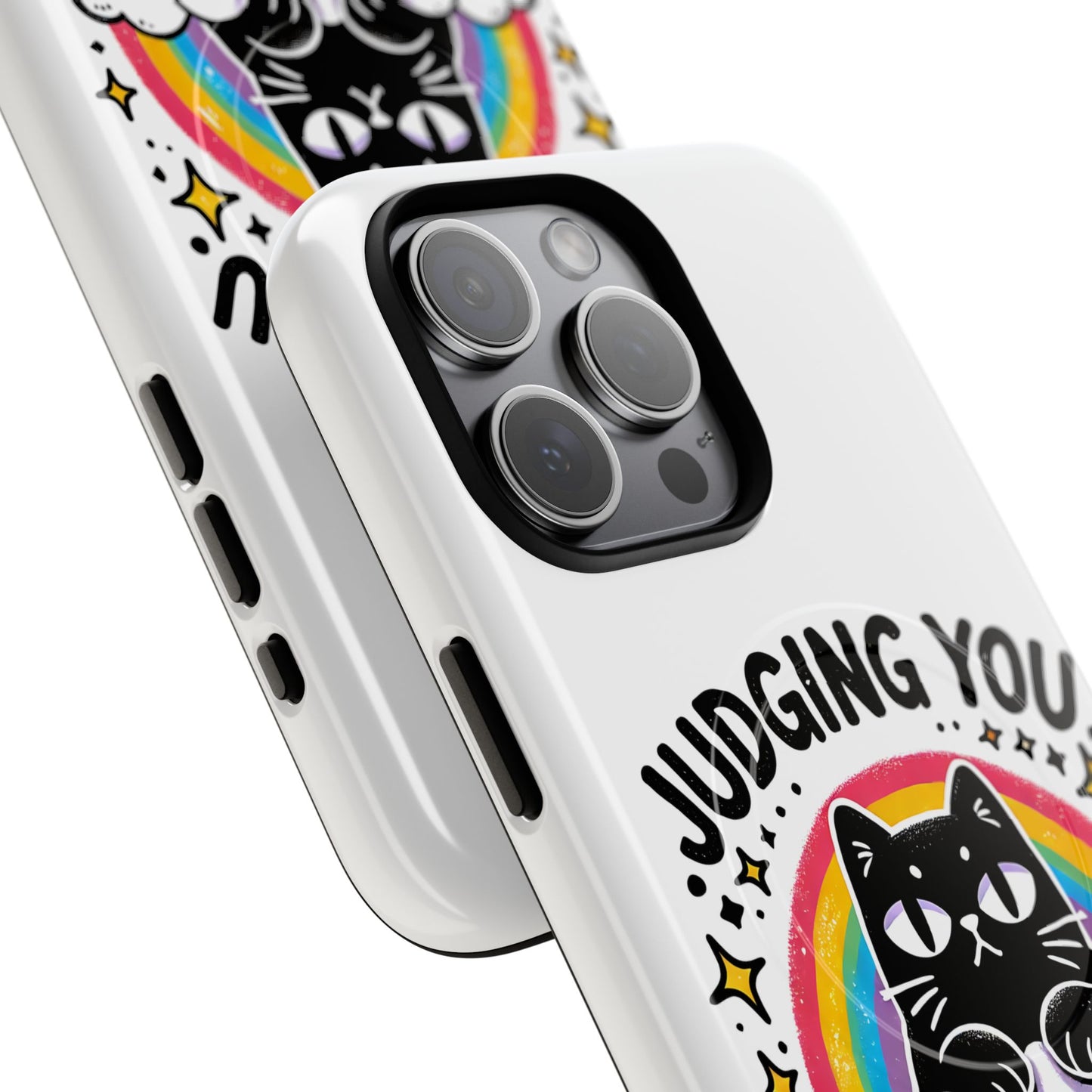 Judging You Silently Cat Magnetic Phone Case | Fun Pet Lover Accessory