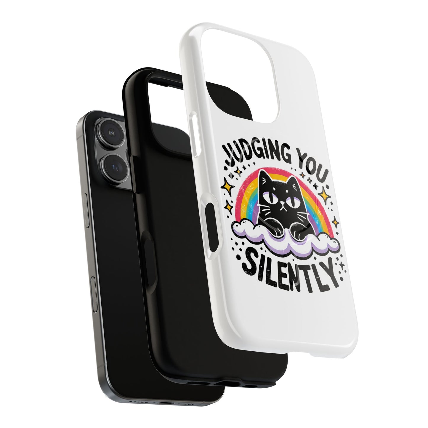 Judging You Silently Cat Magnetic Phone Case | Fun Pet Lover Accessory