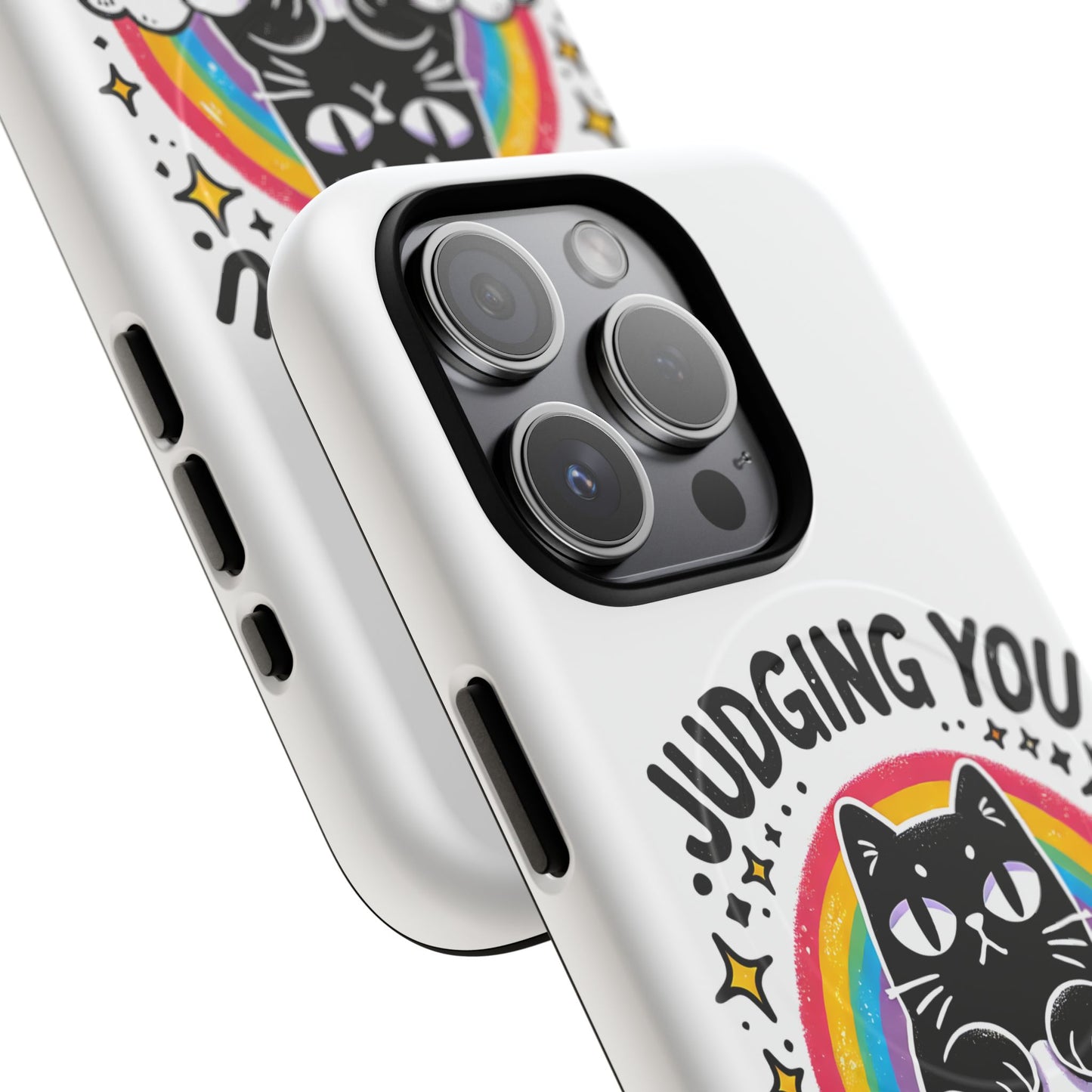 Judging You Silently Cat Magnetic Phone Case | Fun Pet Lover Accessory