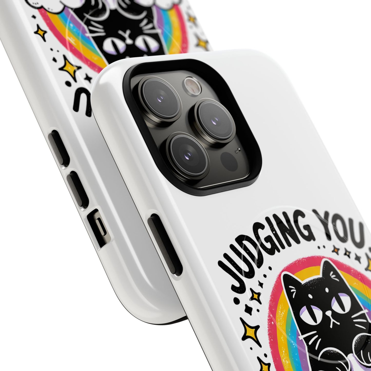 Judging You Silently Cat Magnetic Phone Case | Fun Pet Lover Accessory