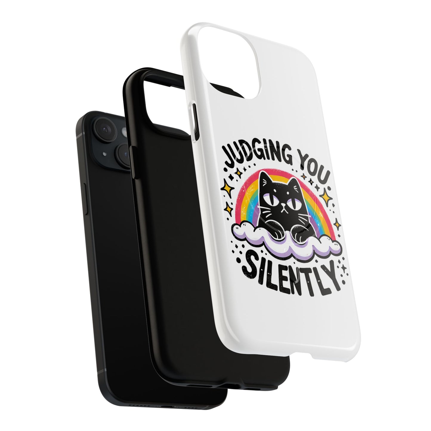 Judging You Silently Cat Magnetic Phone Case | Fun Pet Lover Accessory