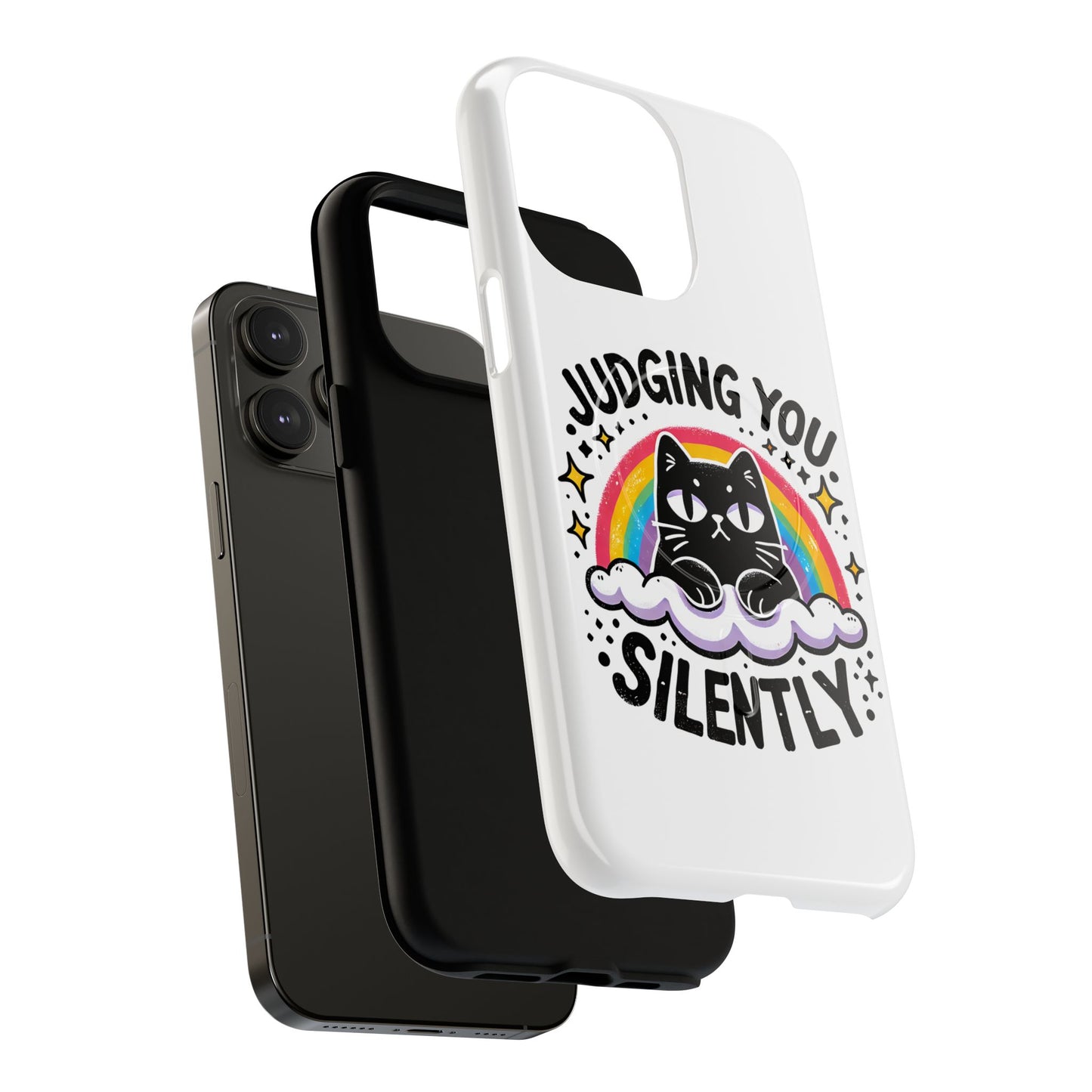 Judging You Silently Cat Magnetic Phone Case | Fun Pet Lover Accessory