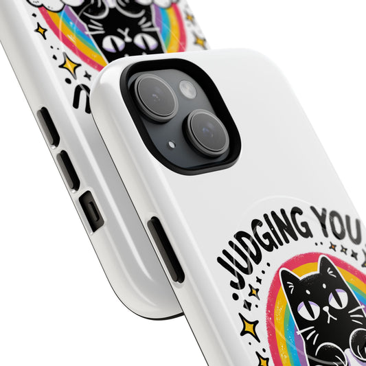 Judging You Silently Cat Magnetic Phone Case | Fun Pet Lover Accessory