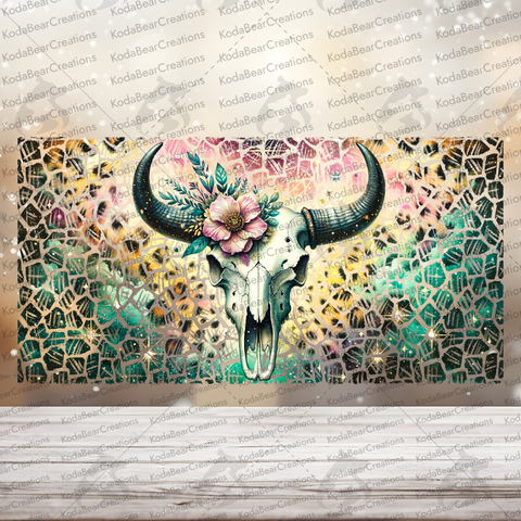 Boho Skull 16oz UV DTF Wrap-W023
