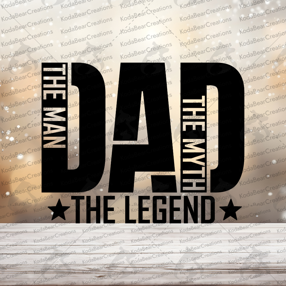 Dad: Man, Myth, Legend UV DTF Decal-D348