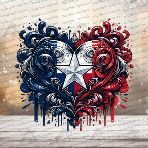 Heart of TX UV DTF Decal-D326