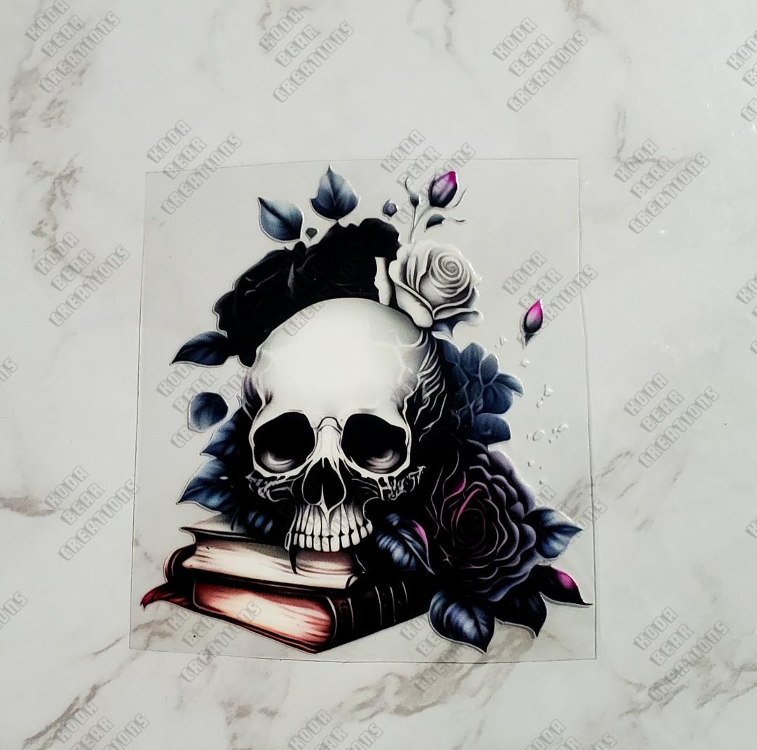 Skull & Book Decal