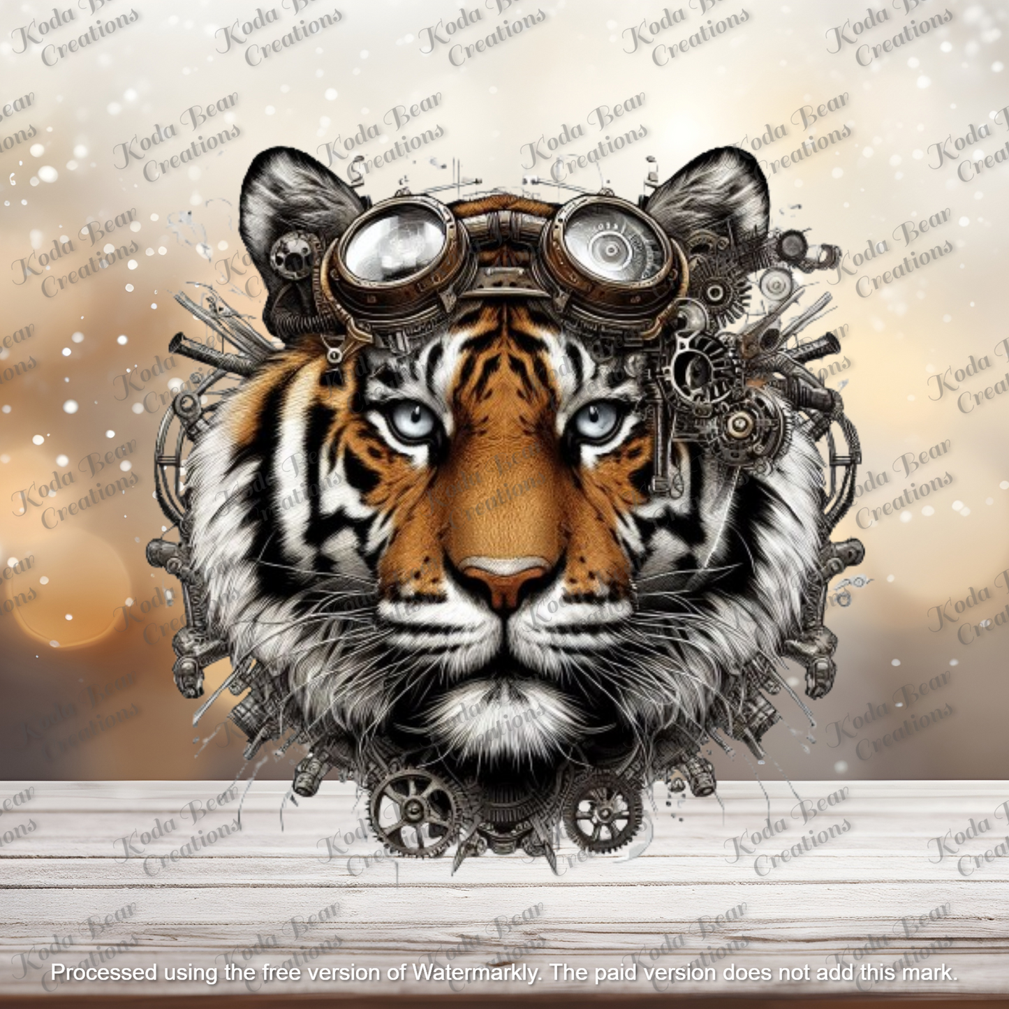 Steampunk Tiger UV DTF Decal