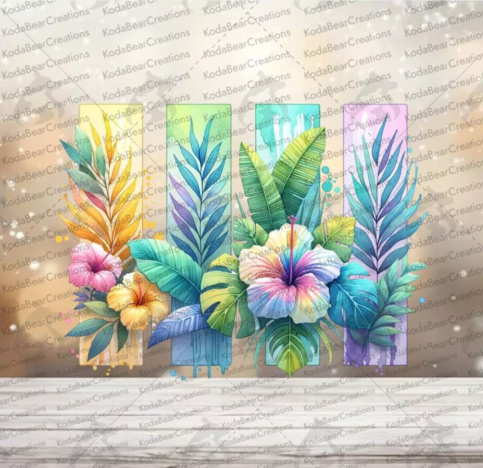 Tropical Bloom UV DTF Decal-D352