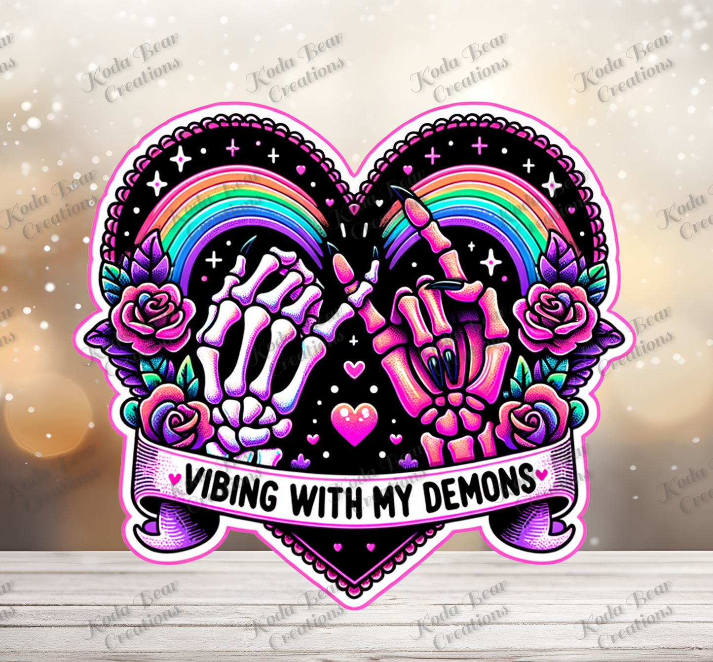 Vibing with My Demons UV DTF Decal