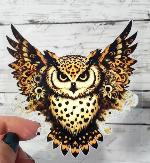 Owl in Flight UV DTF Decal