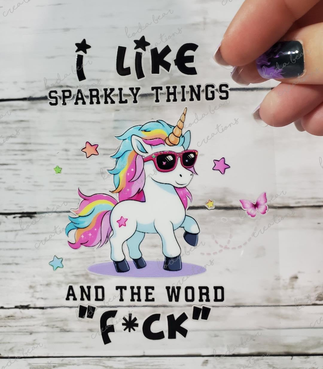 Sparkly Things Unicorn DTF Decal-D223