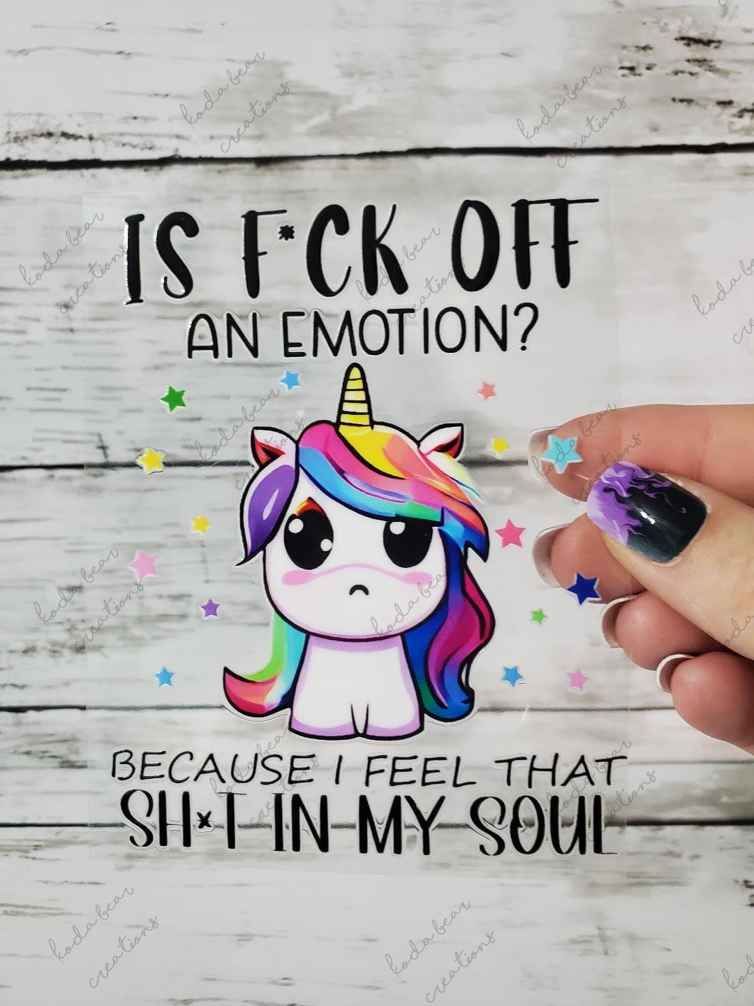 Sassy Curse Unicorn DTF Decal-D148