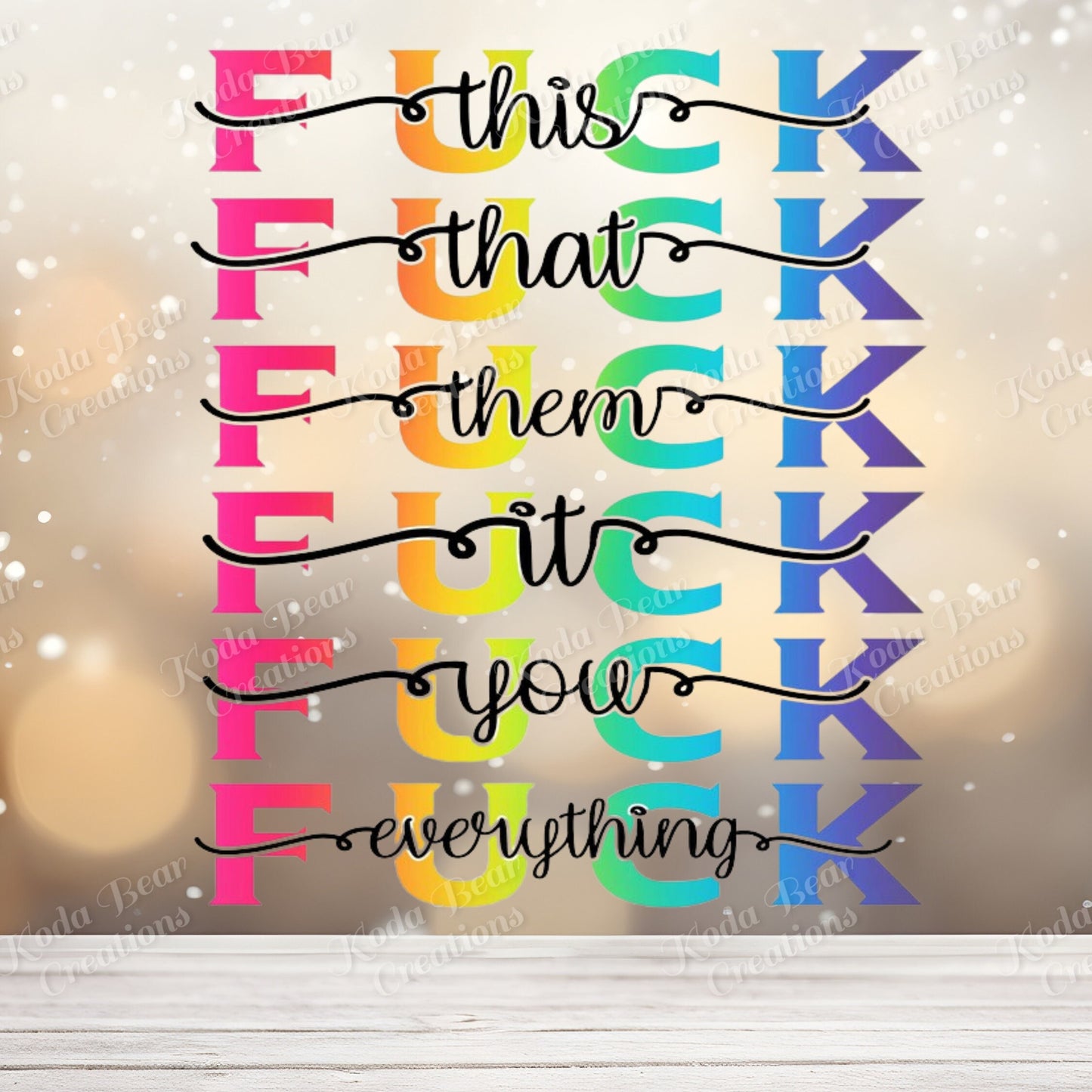 F Everything UV DTF Decal-D096