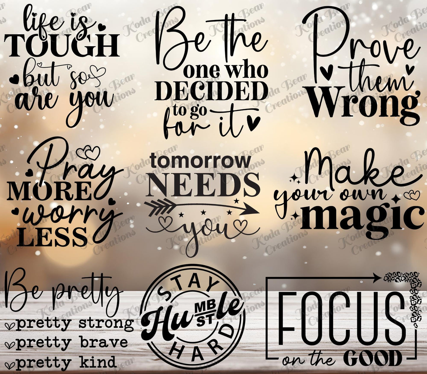 Positive Quotes 1 Element Sheet UV DTF Decals-E052