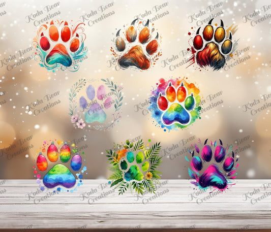 Paw Prints Element Sheet UV DTF Decals