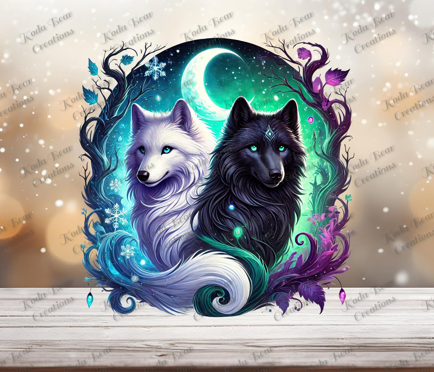 Mystical Wolves 1 UV DTF Decal-D180