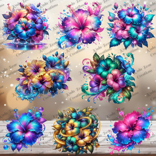 Vibrant Flowers Element Sheet UV DTF Decals