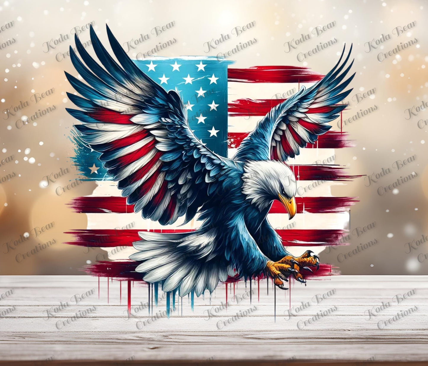 Eagle & Flag UV DTF Decal-D050