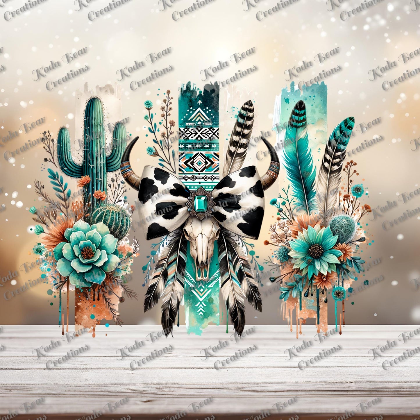 Western Brushstrokes UV DTF Decal-D057