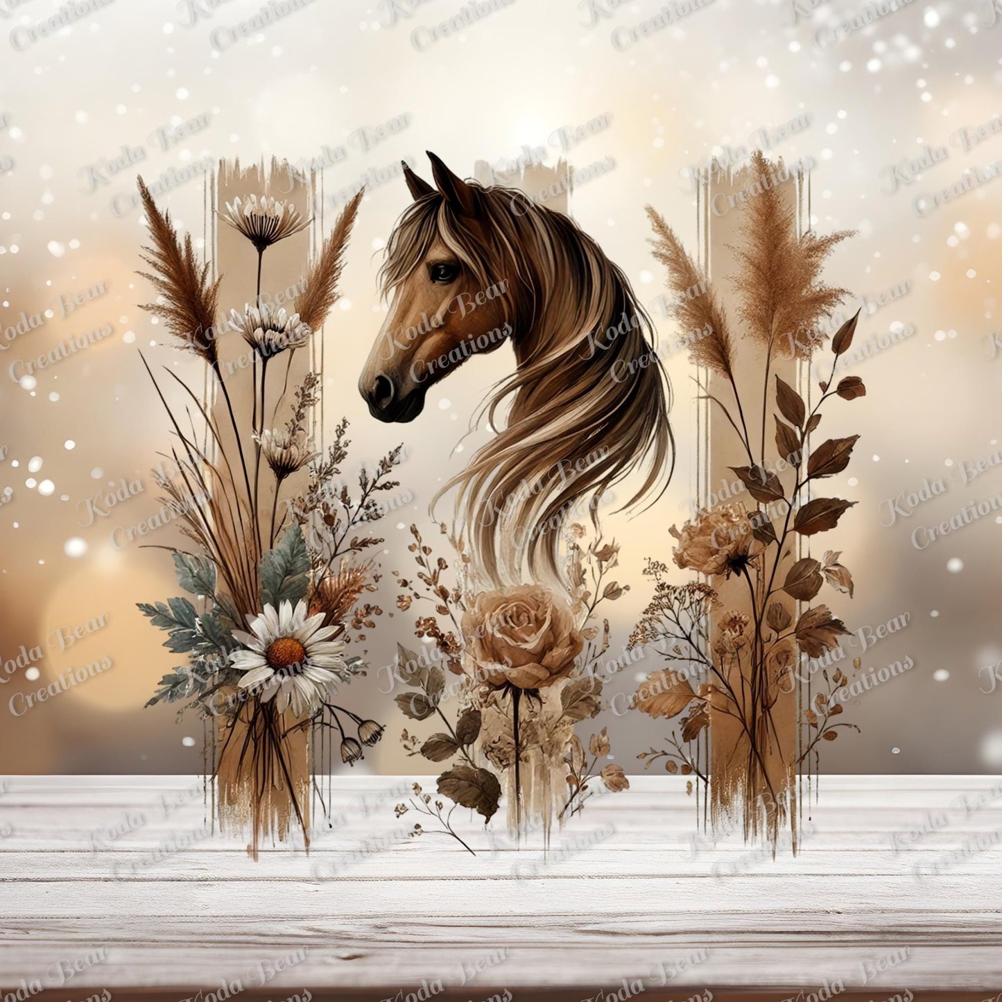 Horse Brushstrokes UV DTF Decal