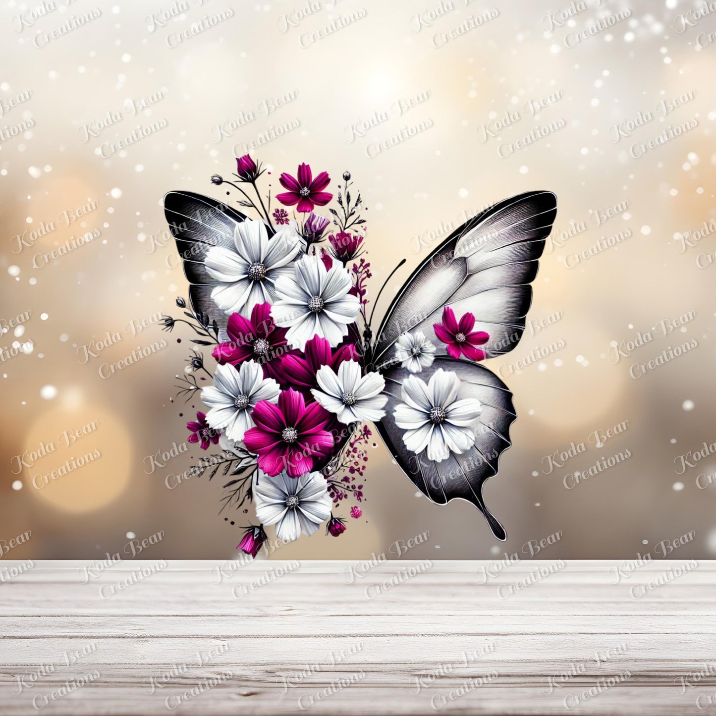 Floral Butterfly 2 UV DTF Decal-D014