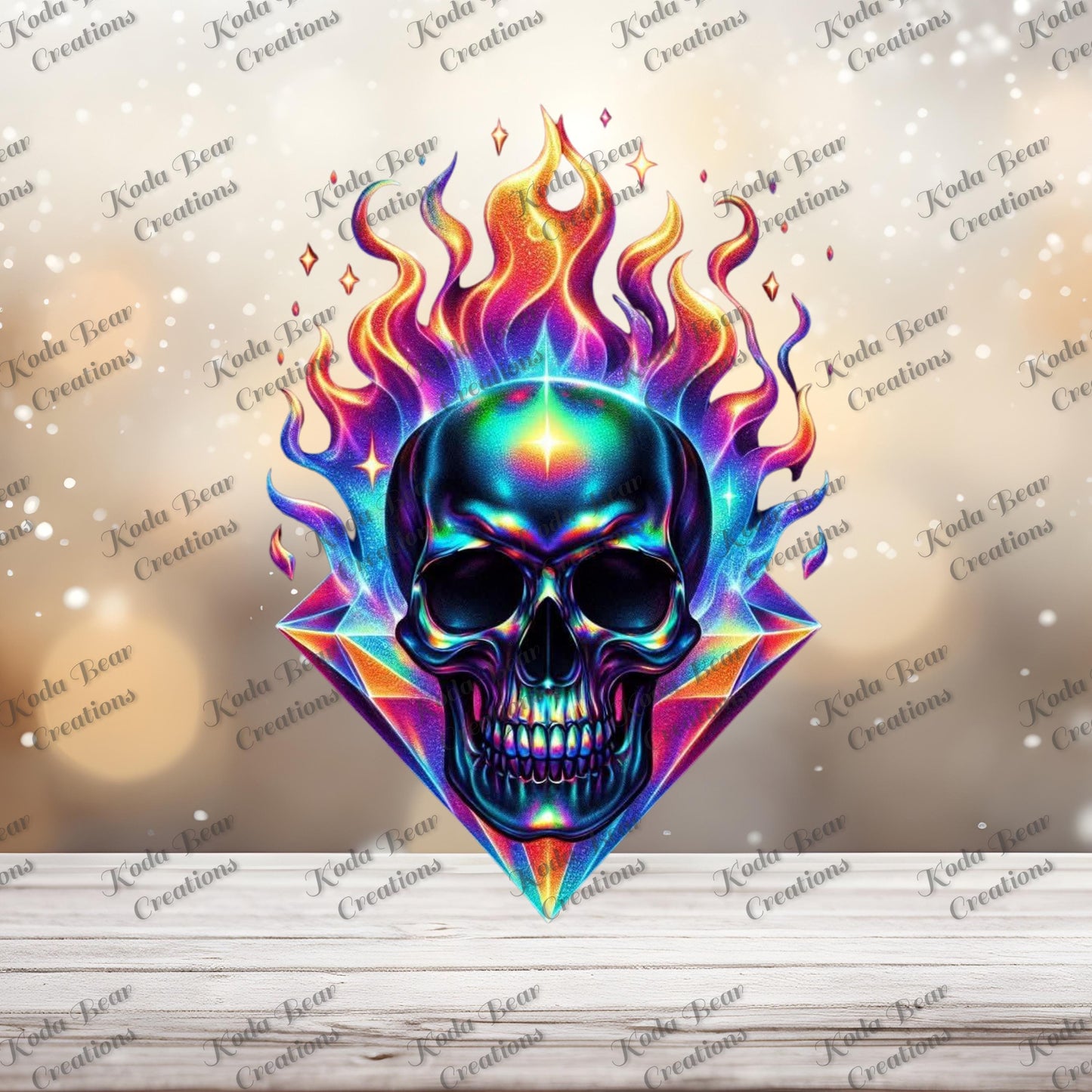 Flame Skull UV DTF Decal-D063